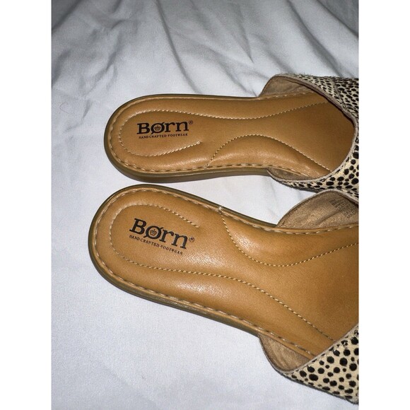 Born Alli Sandals Animal‎ Print Cheetah Flat Ankle Strap  Size 8 - Picture 3 of 6